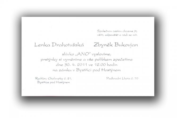 Svatební oznámení 1119 - pozvánka